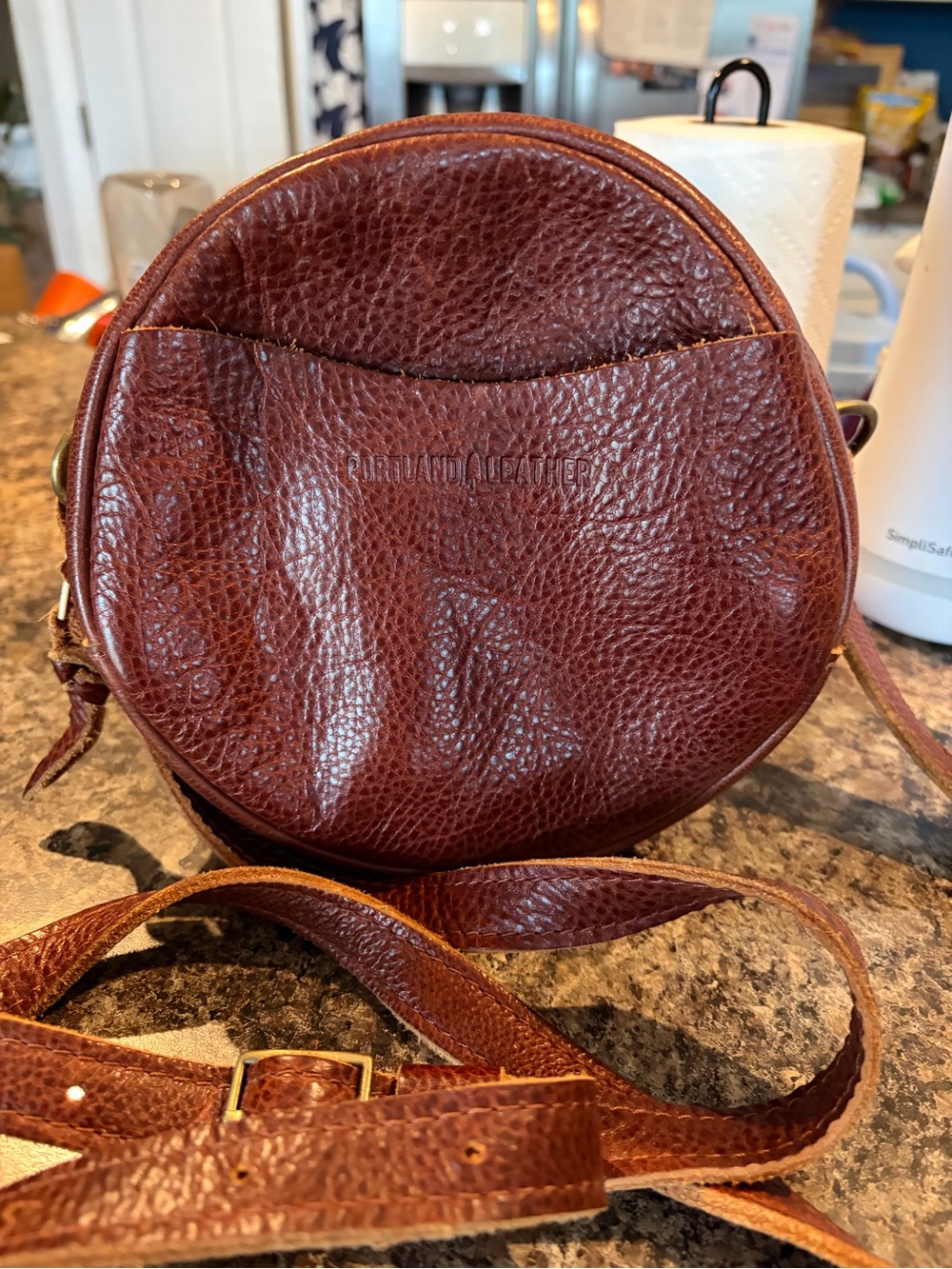 Portland Leather Goods Nutmeg Round Leather Crossbody Bag